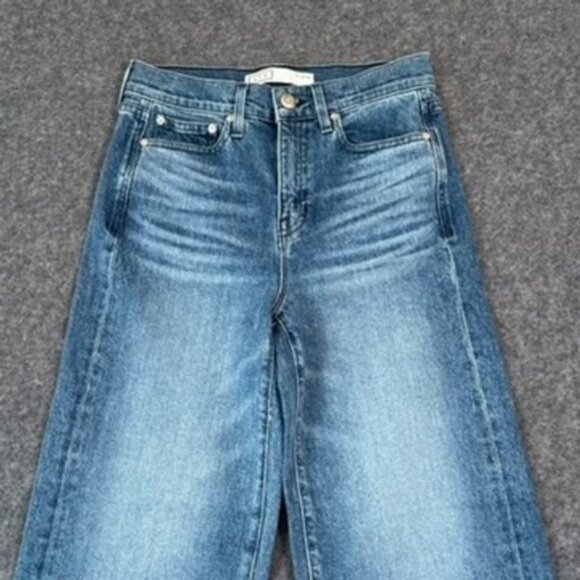 AYR The Secret Sauce Wide Leg Jeans Blue Wash Size 27S Comfort Stretch Boho Lux - Picture 3 of 13